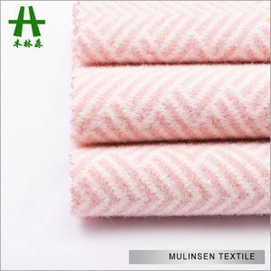 Mulinsen Textile Soft Feeling Knitted Polyester Wool Blazer Tweed Fabric for Women&#39;s Coat