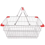 Multi-size supermarket shopping basket galvanized grid sturdy heavy duty  basket for shopping