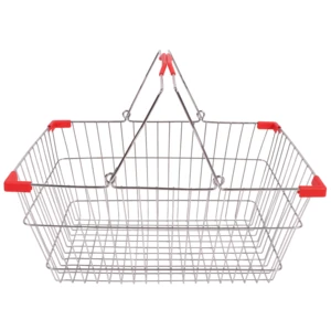 Multi-size supermarket shopping basket galvanized grid sturdy heavy duty  basket for shopping