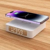 Multifunctional clock 15W wireless charger mobile phone wireless magnetic charging station with LED digital alarm clock