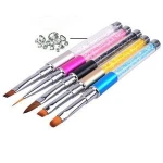Nail Art Brush Pen Rhinestone Crystal Metal Acrylic Carving Gel Polish Decoration Painting Drawing Salon Liner Fin Tool Manicure