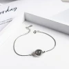 Natural Stone Ball Charm 925 Sterling Silver Crystal Chain Beaded Women Bracelet