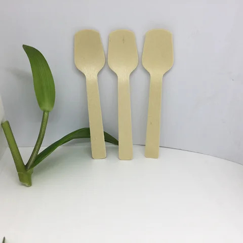 Natural wood bulk packaging cheap Ice cream spoon Disposable 95mm length eco friendly Mini wooden fork