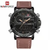 Naviforce 9134 New Men Military Sport Watches Western Luxury Brand Men&#x27;S Leather Quartz Watch Male Led Analog Digital Clock