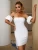 Import New arrival Bodycon Wear Elegant Strapless Ladies White Bandage Dresses Evening 2022 from China