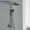 New Arrival Four Function Shelf Hot/Cold Shower Shower Column Fixed Mount Led Showerhead