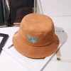 New autumn fisherman hat female leisure all-match sunscreen display face small shade butterfly print bucket hat