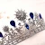 Import new bridal crown blue crystal wedding hair accessories rhinestone bridal tiaras hair jewelry from China