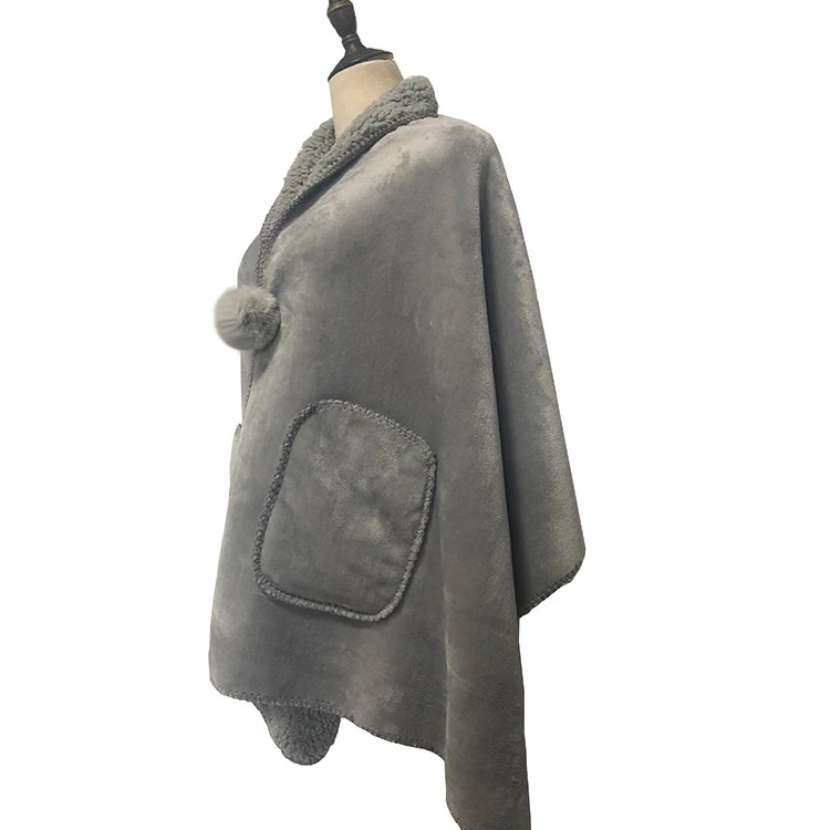 new design faux fur mink sherpa warming wrap household velvet solid shawl