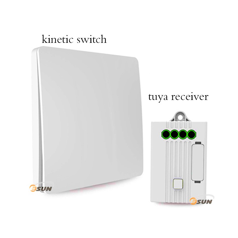 New design wireless kinetic switch, Tuya smart life App wireless remote control light on off switch
