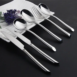 New style cutlery set dinner spoon fork set shiny stainless steel flatware set