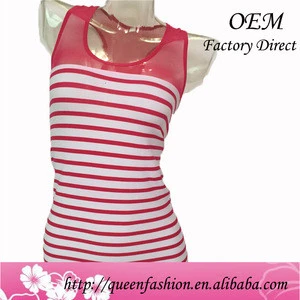 Newest Design Wholesale 100% Cotton Tank Top Colorful Stripes Women Sexy Camisole 2016 Crop Top
