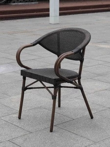 No folded garden furniture outdoor coffee armchair bamboo bistro chair