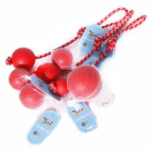 Non-toxic Solid Natural Rubber Bouncing Ball Super Toughness Pet Molar Bite Resistant Training Chew Toy