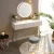 Import Nordic dressing table with mirror and stool for bedroom Dressing table with 3 light effect LED mirrors Golden Iron Dresser from China