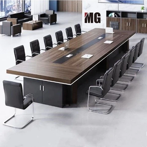 Nordic style minimalist wooden brown meeting desk room table mesas de reunion business meeting table