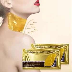 OEM custom beauty firming lift anti aging and wrinkle skin care organic natural crystal face 24k gold collagen neck mask