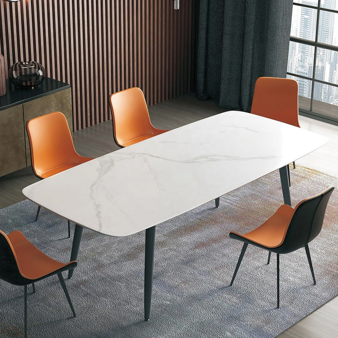 OEM Dining furniture ceramic table top sintered artificial stone table