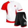 OEM Manufacture Volleyball Uniform Made With Solid Pattern V-Neck Shirt With Shorts