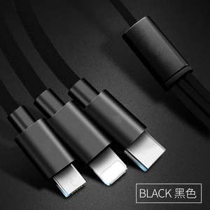 OEM Mobile Phone Cable 2.4A 3 in 1 Fast Charging Charger Adapter Data Cord Games Cable For iPhone X 8 7 6