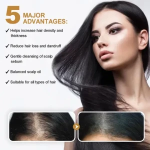 OEM Natural Ginger Hair Shampoo 3 IN 1,  Anti- loss Hair  Glowth Blackening Hair Shampoo for Women and Men