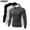 OEM New arrival Custom printing polyester fabric sportswear Dry fit compression men long sleeves t shirt