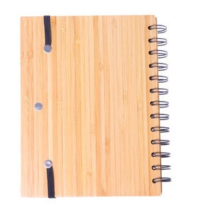 Oempromo custom recycled bamboo cover notebook with pen
