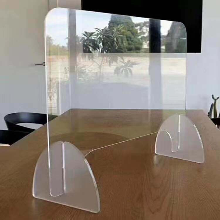 Office Acrylic Desk Partition Transparent PMMA Plastic Divider Free Standing Partition Prevent Droplet