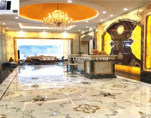 onyx marble stone glass translucent finishing floor tile for hotel lobby