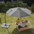 Import Outdoor cantilever folding sun patio parasol 3m cantilever umbrella for restaurant coffee shop garden from China