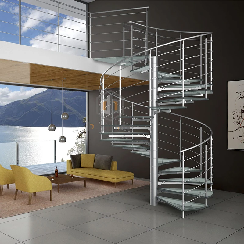 Outdoor galvanizing steel spiral staircase / metal helix stairs design