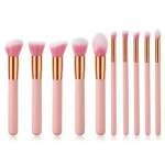 Ouyou SFT-8196 10 Pcs Makeup Brush Set Cosmetics Foundation Blending Blush Makeup Tool Powder Eyeshadow Cosmetic Kit