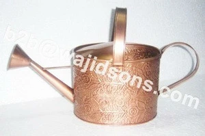 Oval Copper Watering Can Motif, Centerpiece India Metal Watering Can, Used for Garden.