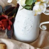 Pastoral Vintage White Metal Vase / Flower Vase