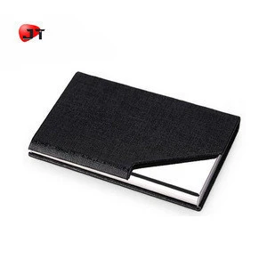 Personalized Custom Slim RFID Leather And Metal Gift Business Name Card Holder