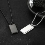 Personalized stainless steel 18K gold plated pendant hip-hop necklace mirror polished camouflage brand pendant necklace
