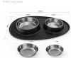 Pet Dog Bowls 2 Stainless Steel Dog Bowl with No Spill Non-Skid Silicone Mat + Pet Food Scoop Feeder Bowls for Feeding Dogs Cats