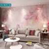 Pink feathers custom 3d wall murals wallpaper for home decor