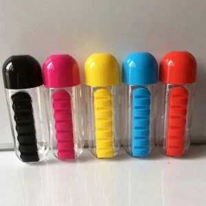 Plastic Cup With Daily Pill Box Protein Bottles Plastic Water Bottles