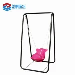 Plastic Fish Shape Safety Design Single Seat Patio Home Swing Chair Kindergarten Kids Toy Game