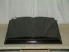 Polished book style book shape headstone black granite tombstone and monument headstone