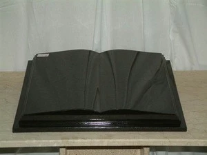 Polished book style book shape headstone black granite tombstone and monument headstone