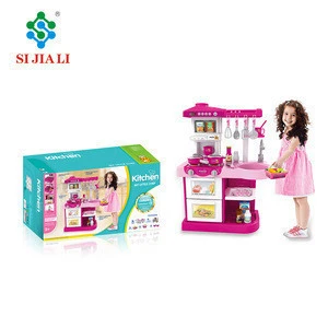 Popular battery operated chef kitchen play set toys with light and music for girls