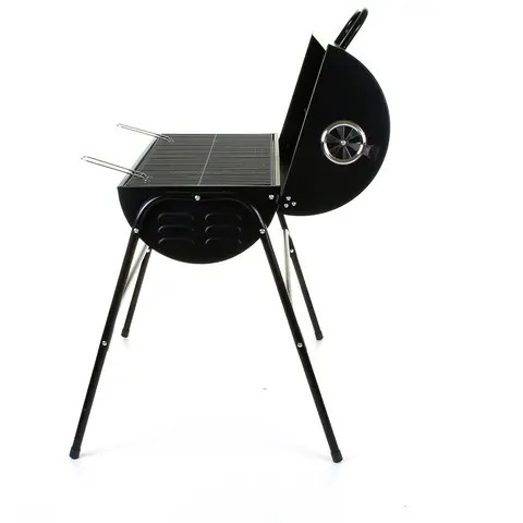 Popular Design Black Smokeless grill cylinder barrel oil drum charcoal bbq smoker grill for outdoor commercial