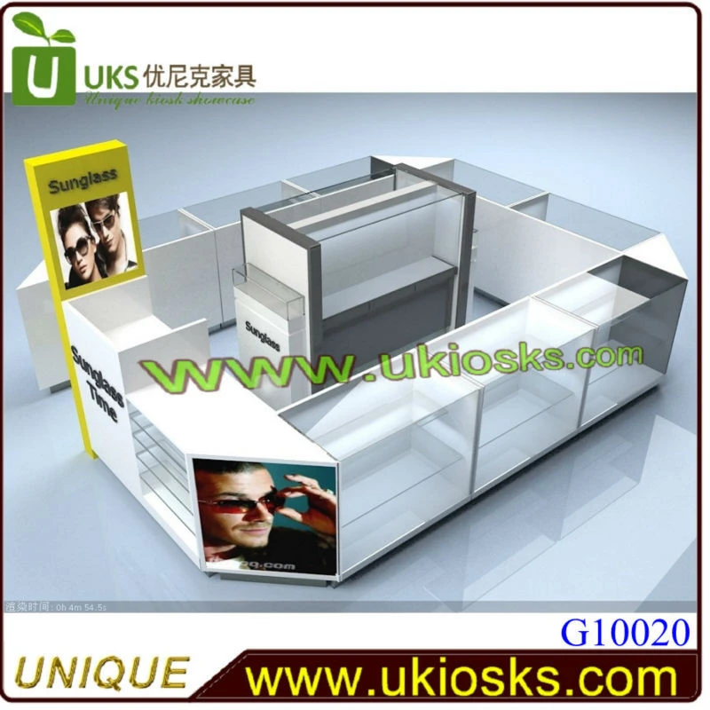 Popular mall glass display cabinet/sunglass display booth kiosk manufacturer for sale