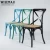 Import Popular nice solid wood dining stacking canteen wedding X cross back wood chair for restaurant and wedding from China