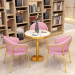Postmodern luxury stainless steel marble coffee shop cafe restaurant chairs and tables