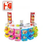 Preschoolers pretend play shopping game simulated supermarket checkout counter electronic cash register toy with light sound