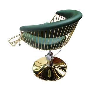 Professional Simple Green Vintage Antique Portable Hair Beauty Equipment Furniture Salon Barber Chair