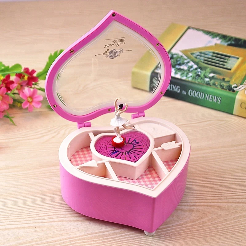 Promotion Gift Custom Jewelry Heart Music Box Hand Craft Dancing Music Box